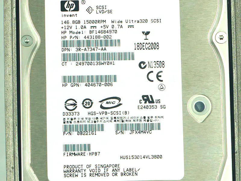 HP 146G 15K SCSI 347779-001 404712-001 404670-006 412751-015 σκληρός δίσκος